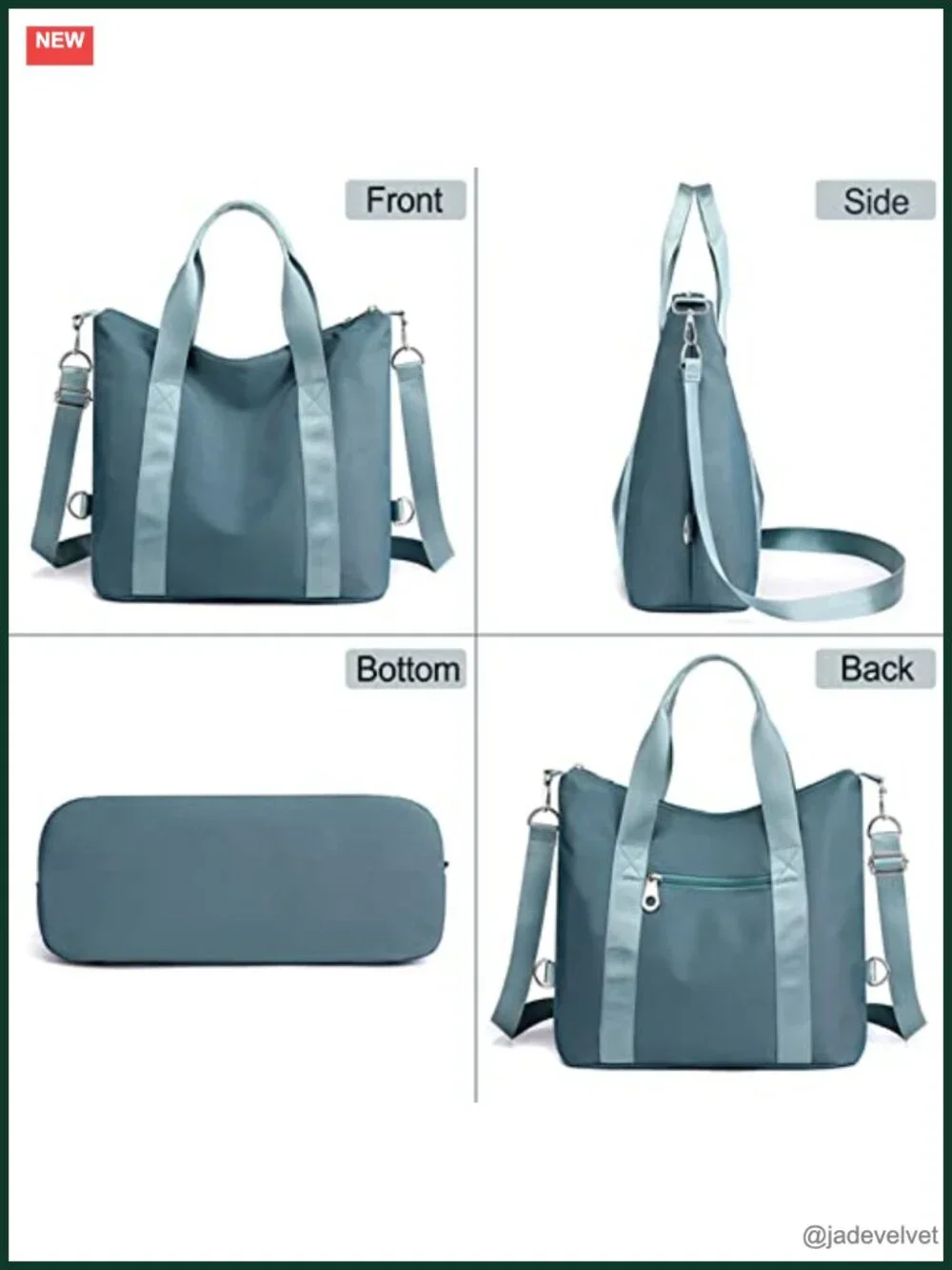 Nylon Crossbody Satchel Tote Waterproof Messenger 7 Pockets Shoulder Bag